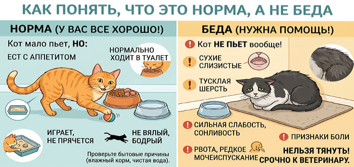почему кошка не пьет воду