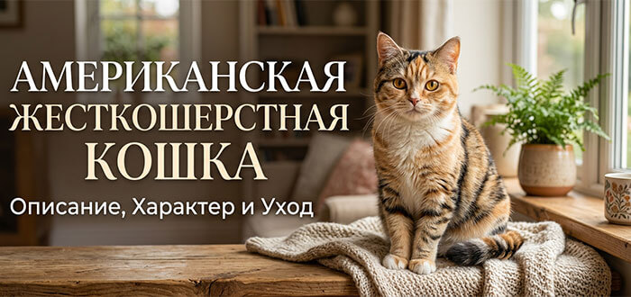 Американская жесткошерстная кошка — описание, характер и уход