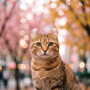 кот в осеннем парке