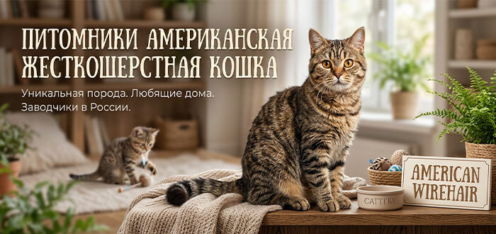 питомники Американской жесткошерстной кошка